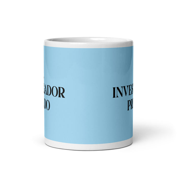 El Investigador Privado The Private Investigator Funny Home Office Work Coffee Mug Mexican Spanish Pride Gift White Glossy Cup Sky Blue Card Mug