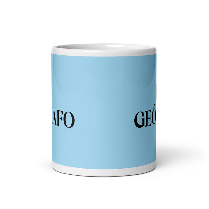 El Geógrafo The Geographer Funny Home Office Work Coffee Mug Mexican Spanish Pride Gift White Glossy Cup Sky Blue Card Mug