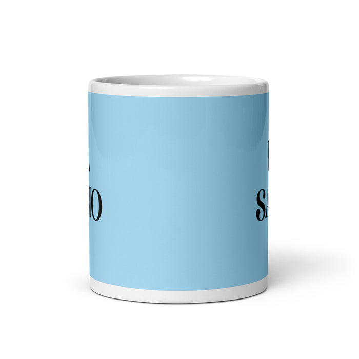 El Sabio The Wise One Funny Home Office Work Coffee Mug Mexican Spanish Pride Gift White Glossy Cup Sky Blue Card Mug