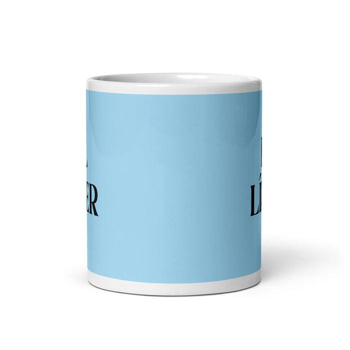 El Líder The Leader Funny Home Office Work Coffee Mug Mexican Spanish Pride Gift White Glossy Cup Sky Blue Card Mug