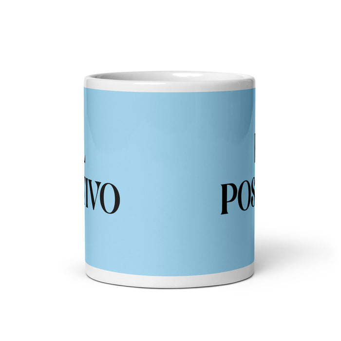 El Positivo The Positive One Funny Home Office Work Coffee Mug Mexican Spanish Pride Gift White Glossy Cup Sky Blue Card Mug