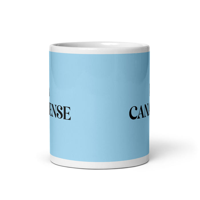 La Canadiense The Canadian Funny Home Office Work Coffee Mug Mexican Spanish Pride Gift White Glossy Cup Sky Blue Card Mug