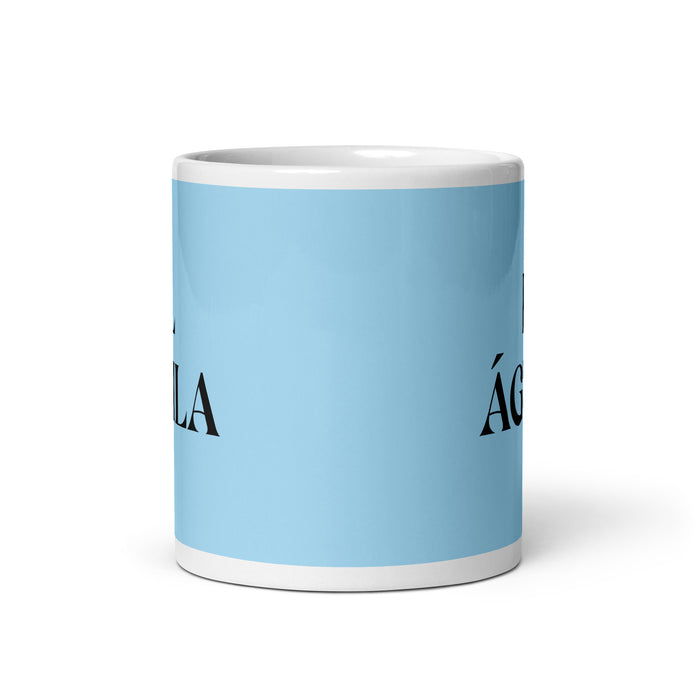 El Águila The Eagle Funny Home Office Work Coffee Mug Mexican Spanish Pride Gift White Glossy Cup Sky Blue Card Mug