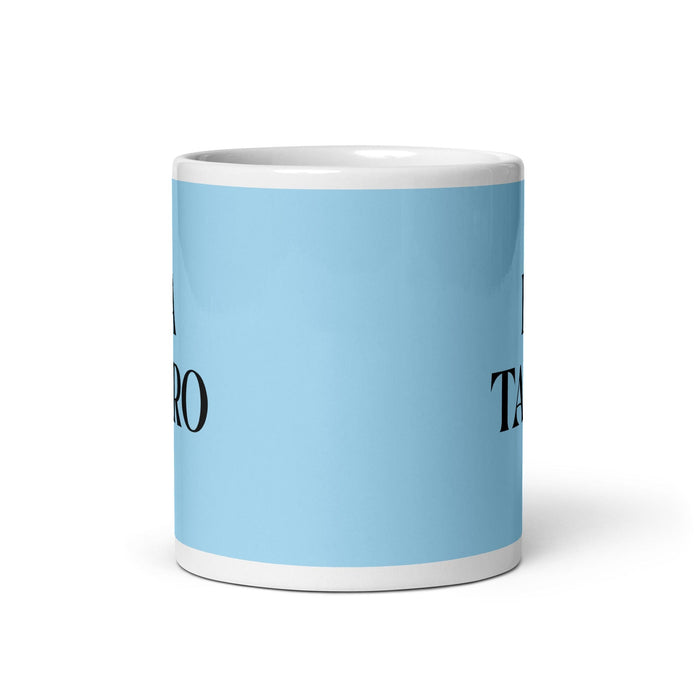 La Tauro Le Taureau Drôle Maison Bureau Travail Tasse À Café Mexicain Espagnol Fierté Cadeau Blanc Brillant Tasse Carte Bleu Ciel Tasse