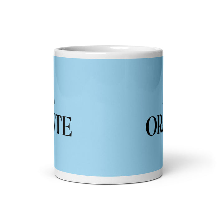 El Orante The Prayerful Funny Home Office Work Coffee Mug Mexican Spanish Pride Gift White Glossy Cup Sky Blue Card Mug