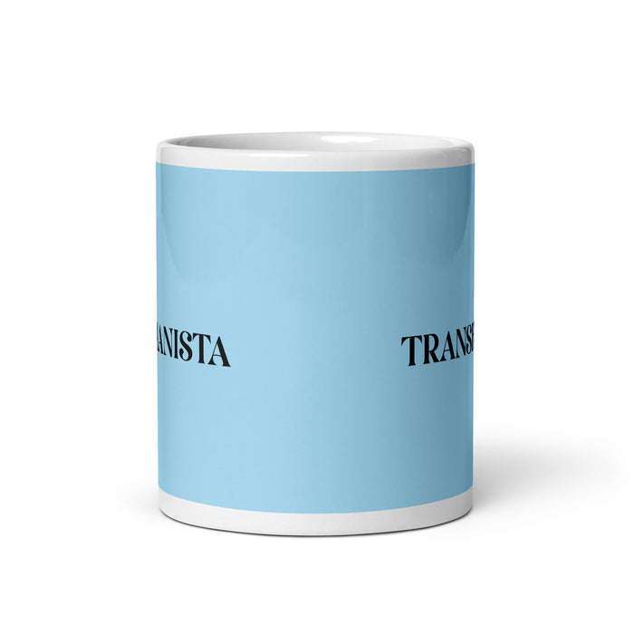 El Transhumanista The Transhumanist Funny Home Office Work Coffee Mug Mexican Spanish Pride Gift White Glossy Cup Sky Blue Card Mug