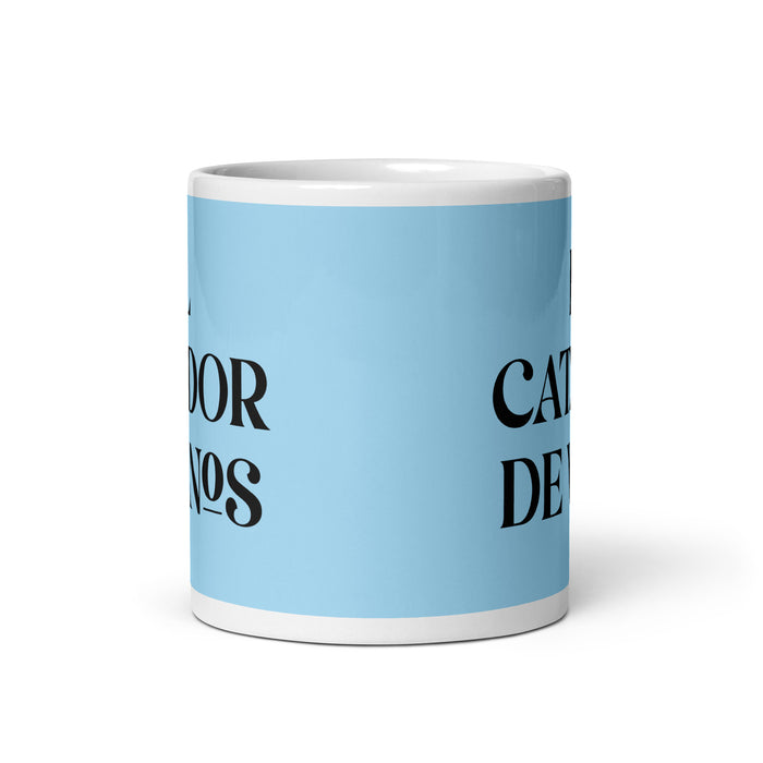 El Catador De Vinos The Wine Taster Funny Home Office Work Coffee Mug Mexican Spanish Pride Gift White Glossy Cup Sky Blue Card Mug