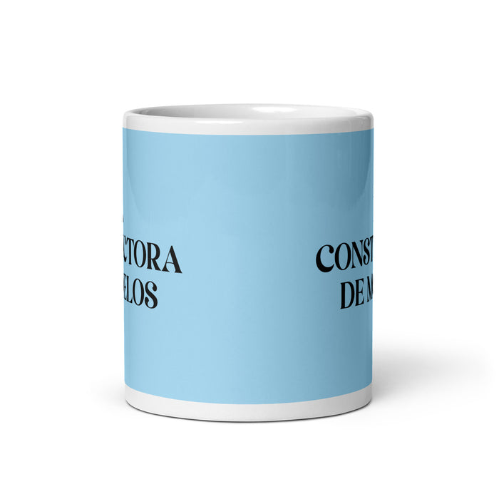 La Constructora De Modelos The Model Builder Funny Home Office Work Coffee Mug Mexican Spanish Pride Gift White Glossy Cup Sky Blue Card Mug