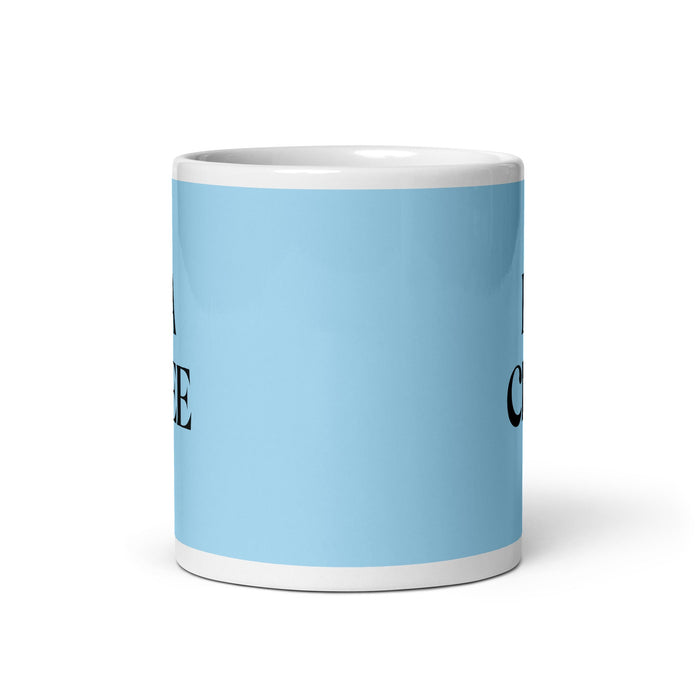 La Cree The Cree Lustige Kaffeetasse für Zuhause, Büro, Arbeit, mexikanisches spanisches Pride-Geschenk, weiße glänzende Tasse, himmelblaue Kartentasse