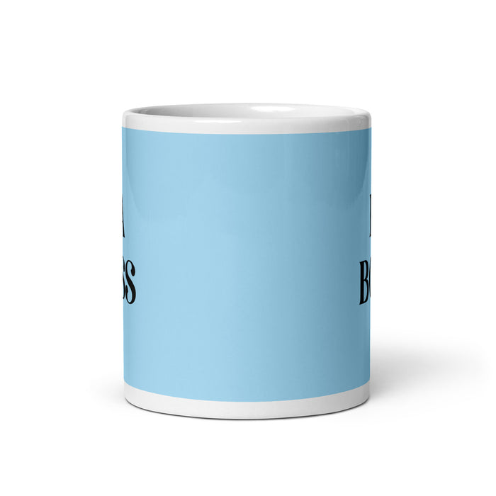 La Boss The Boss Funny Home Office Work Coffee Mug Mexican Spanish Pride Gift White Glossy Cup Sky Blue Card Mug