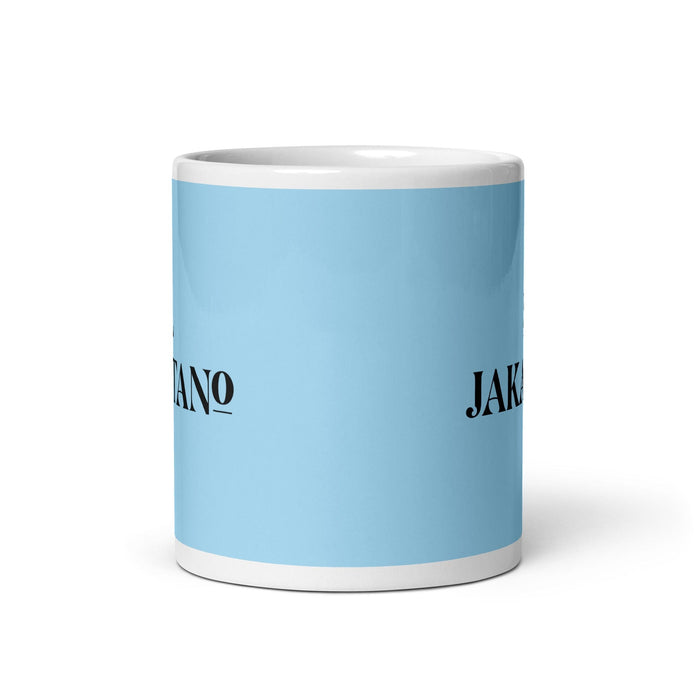 El Jakartano Le résident de Jakarta Drôle Bureau à domicile Travail Tasse à café Cadeau de fierté espagnole mexicaine Tasse blanche brillante Carte bleu ciel Tasse