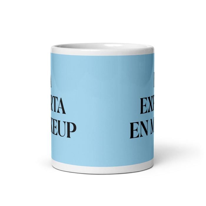 La Experta En Makeup The Makeup Expert Funny Home Office Work Coffee Mug Mexican Spanish Pride Gift White Glossy Cup Sky Blue Card Mug