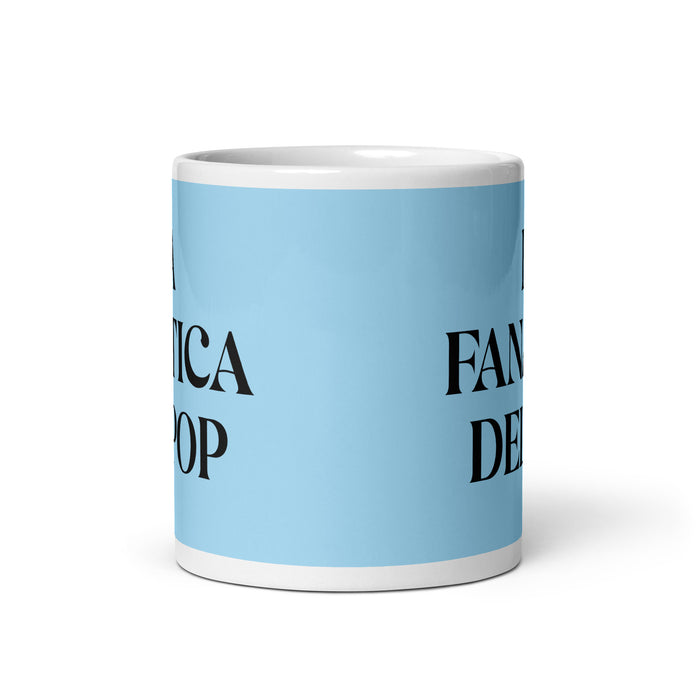 La Fanática Del Pop The Pop Music Lover Funny Home Office Work Coffee Mug Mexican Spanish Pride Gift White Glossy Cup Sky Blue Card Mug