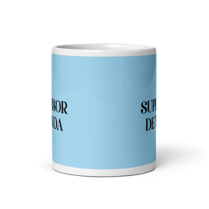 El Supervisor De Tienda The Store Supervisor Funny Home Office Work Coffee Mug Mexican Spanish Pride Gift White Glossy Cup Sky Blue Card Mug