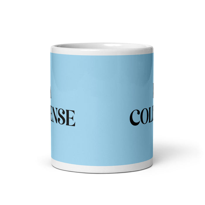 La Colimense The Colima Resident Funny Home Office Work Coffee Mug Mexican Spanish Pride Gift White Glossy Cup Sky Blue Card Mug