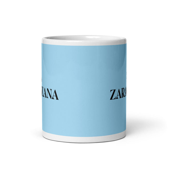 La Zaragozana, der Bewohner von Zaragoza, lustige Kaffeetasse für Zuhause, Büro, Arbeit, mexikanisches spanisches Pride-Geschenk, weiße glänzende Tasse, himmelblaue Kartentasse