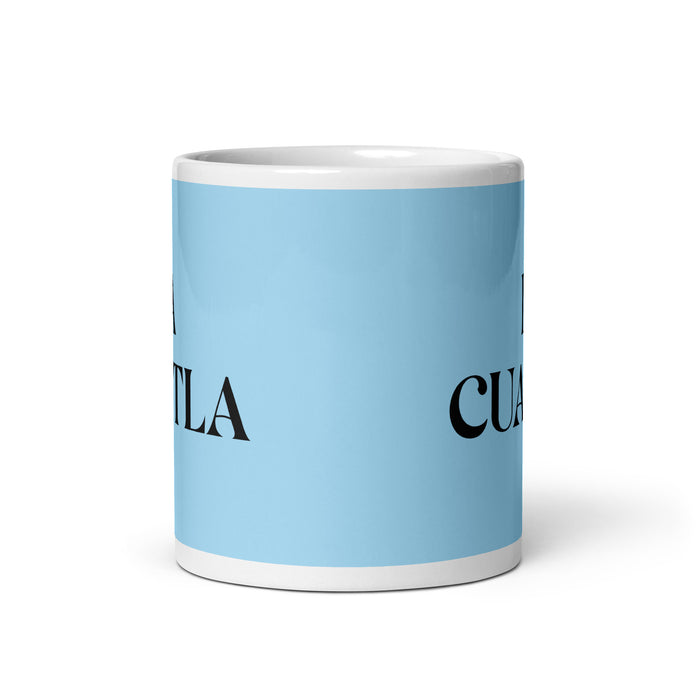 La Cuautla The Cuautla Resident Funny Home Office Work Coffee Mug Mexican Spanish Pride Gift White Glossy Cup Sky Blue Card Mug