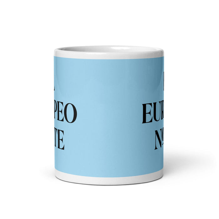 El Europeo Norte La tasse à café amusante du bureau à domicile de l'Europe du Nord Cadeau de fierté espagnole mexicaine Tasse blanche brillante Carte bleu ciel