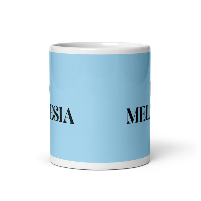 La Melanesia The Melanesian Funny Home Office Work Coffee Mug Mexican Spanish Pride Gift White Glossy Cup Sky Blue Card Mug