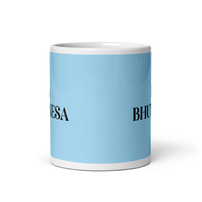 La Bhutanesa The Bhutanese Funny Home Office Work Coffee Mug Mexican Spanish Pride Gift White Glossy Cup Sky Blue Card Mug