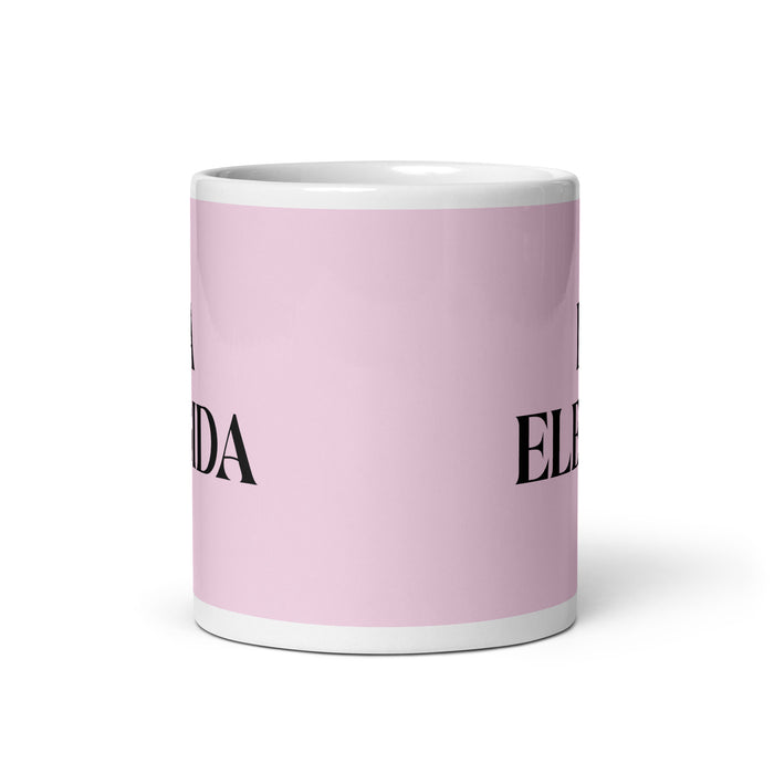 La Elegida The Chosen One Funny Home Office Work Coffee Mug Mexican Spanish Pride Gift White Glossy Cup Light Pink Card Mug