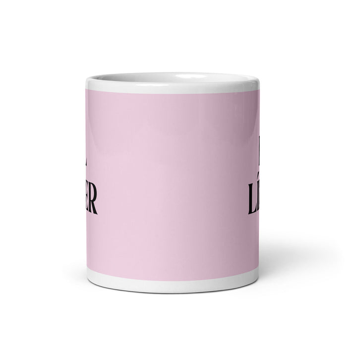 El Líder The Leader Funny Home Office Work Coffee Mug Mexican Spanish Pride Gift White Glossy Cup Light Pink Card Mug