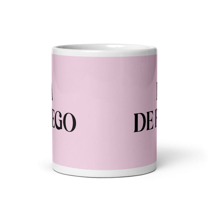 La De Fuego Das Feuerzeichen Lustige Kaffeetasse für Zuhause, Büro, Arbeit, mexikanisches spanisches Pride-Geschenk, weiße glänzende Tasse, hellrosa Kartentasse