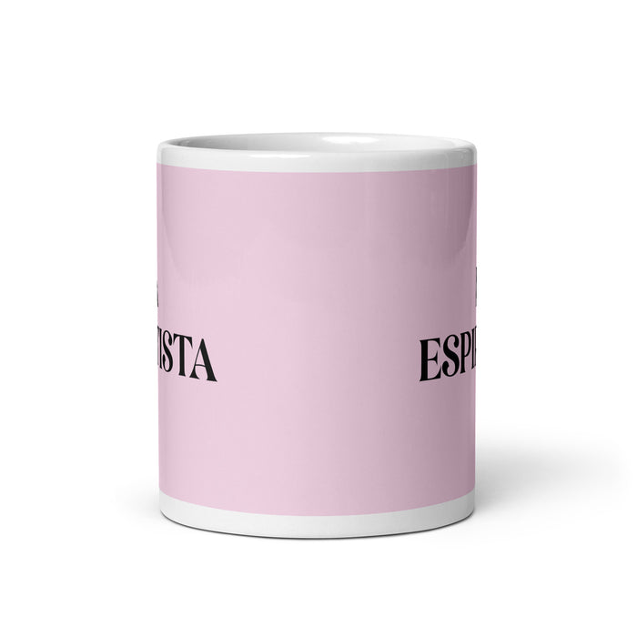 La Espiritista The Spiritist Funny Home Office Work Coffee Mug Mexican Spanish Pride Gift White Glossy Cup Light Pink Card Mug