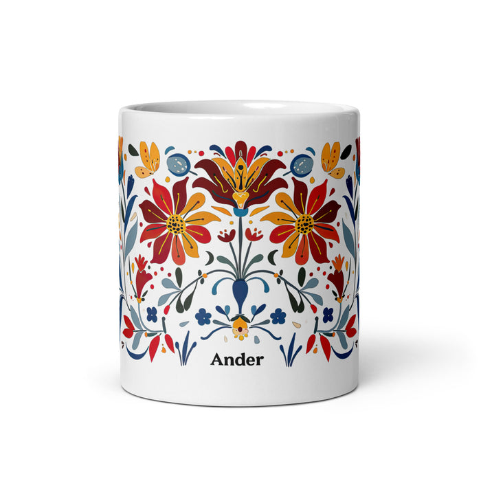 Ander Exclusive Name Art Piece Home Office Work Coffee Mug Mexican Spanish Pride Gift Cup One-Of-A-Kind Calligraphy White Glossy Mug | A5