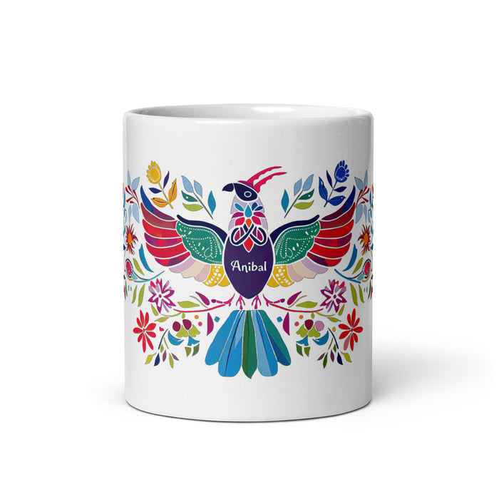 Taza de café exclusiva con nombre de Aníbal, para el hogar, la oficina, el trabajo, regalo de orgullo mexicano y español, taza blanca brillante con caligrafía única en su tipo | A4