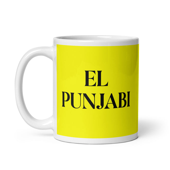 El Punjabi The Punjabi Funny Home Office Work Coffee Mug Mexican Spanish Pride Gift White Glossy Cup Yellow Card Mug