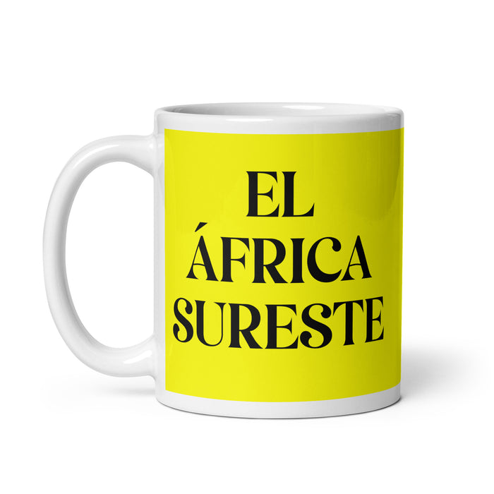 El África Sureste The Southeast African Funny Home Office Work Coffee Mug Mexican Spanish Pride Gift White Glossy Cup Yellow Card Mug