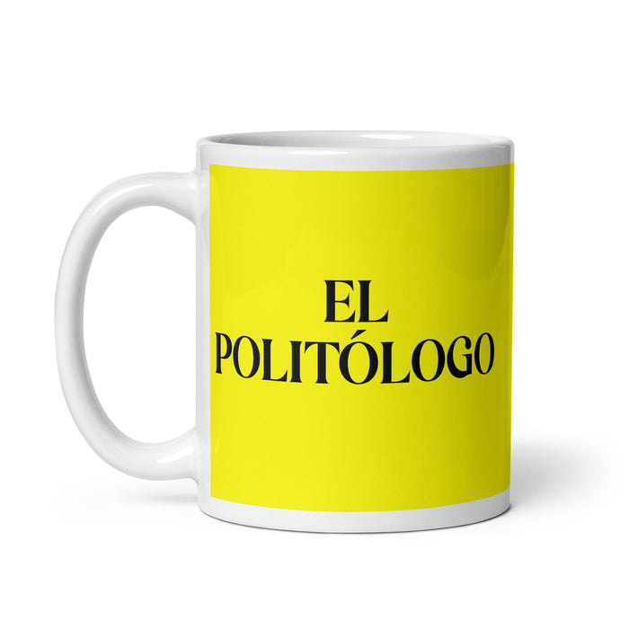 El Politólogo The Political Analyst Funny Home Office Work Coffee Mug Mexican Spanish Pride Gift White Glossy Cup Yellow Card Mug