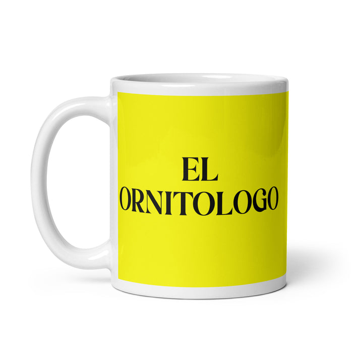 El Ornitologo The Birdwatcher Funny Home Office Work Coffee Mug Mexican Spanish Pride Gift White Glossy Cup Yellow Card Mug