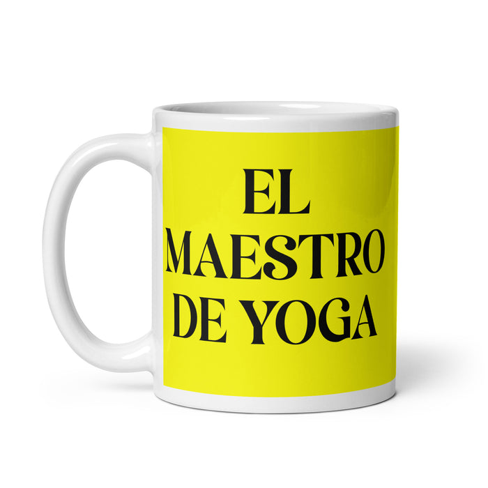 El Maestro De Yoga The Yoga Master Funny Home Office Work Coffee Mug Mexican Spanish Pride Gift White Glossy Cup Yellow Card Mug