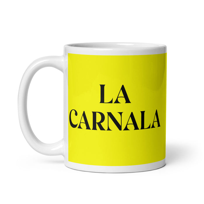 La Carnala The Sibling (Buddy) Funny Home Office Work Coffee Mug Mexican Spanish Pride Gift White Glossy Cup Yellow Card Mug