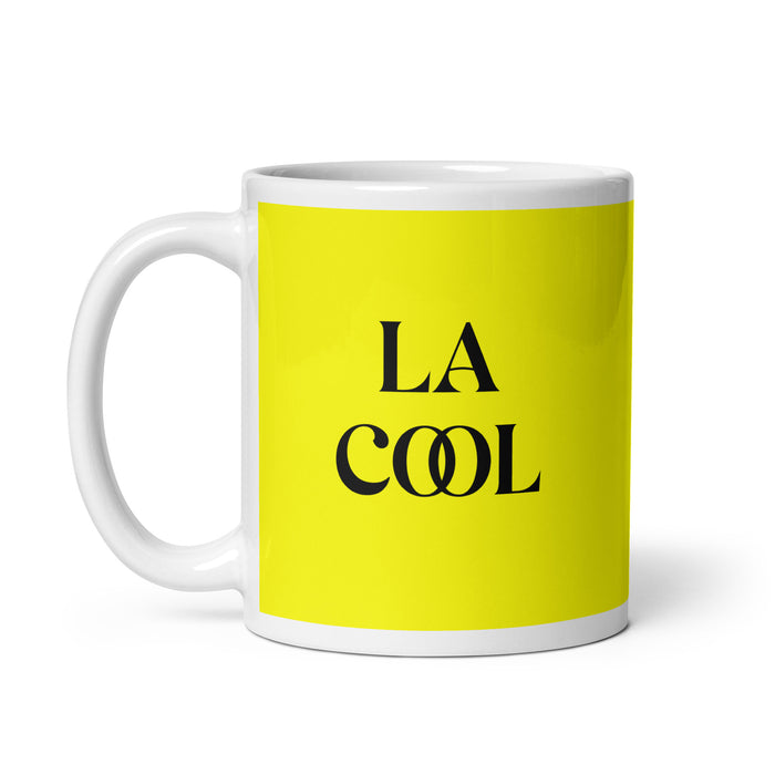 La Cool The Cool One Funny Home Office Work Coffee Mug Mexican Spanish Pride Gift White Glossy Cup Yellow Card Mug