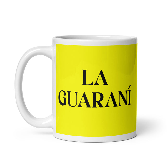 La Guaraní The Guarani Funny Home Office Work Coffee Mug Mexican Spanish Pride Gift White Glossy Cup Yellow Card Mug