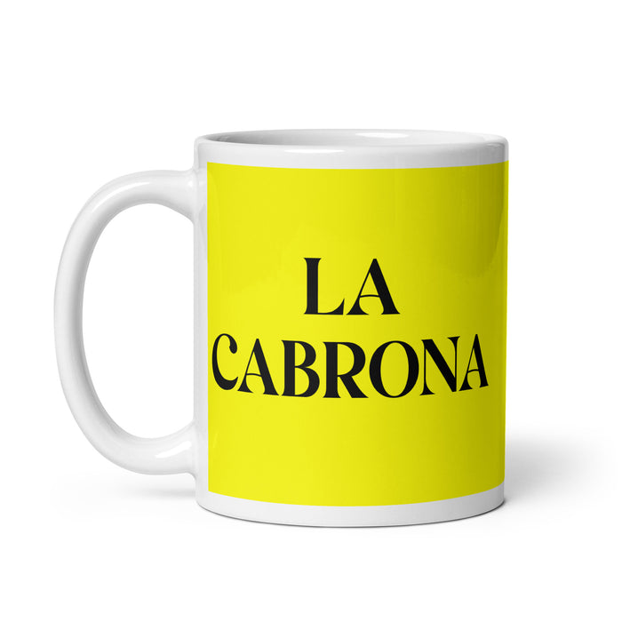 La Cabrona The Tough One Funny Home Office Work Coffee Mug Mexican Spanish Pride Gift White Glossy Cup Yellow Card Mug