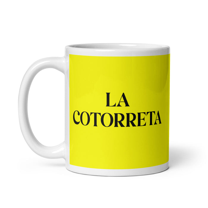 La Cotorreta The Talkative One Funny Home Office Work Coffee Mug Mexican Spanish Pride Gift White Glossy Cup Yellow Card Mug