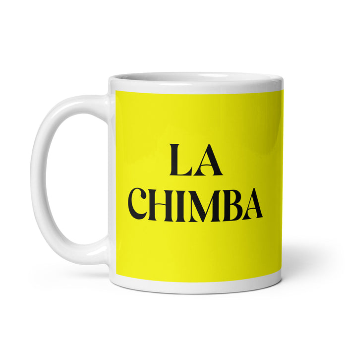 La Chimba The Cool One Funny Home Office Work Coffee Mug Mexican Spanish Pride Gift White Glossy Cup Yellow Card Mug