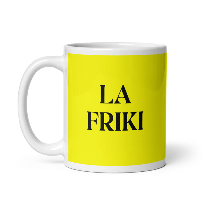 La Friki The Geek Funny Home Office Work Coffee Mug Mexican Spanish Pride Gift White Glossy Cup Yellow Card Mug