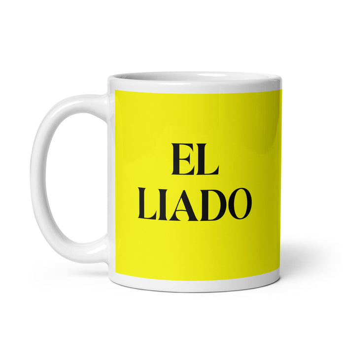 El Liado The Hooked Up One Funny Home Office Work Coffee Mug Mexican Spanish Pride Gift White Glossy Cup Yellow Card Mug