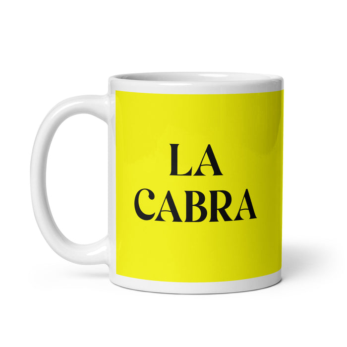 La Cabra The Goat Funny Home Office Work Coffee Mug Mexican Spanish Pride Gift White Glossy Cup Yellow Card Mug