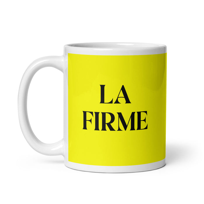 La Firme The Steadfast One Funny Home Office Work Coffee Mug Mexican Spanish Pride Gift White Glossy Cup Yellow Card Mug