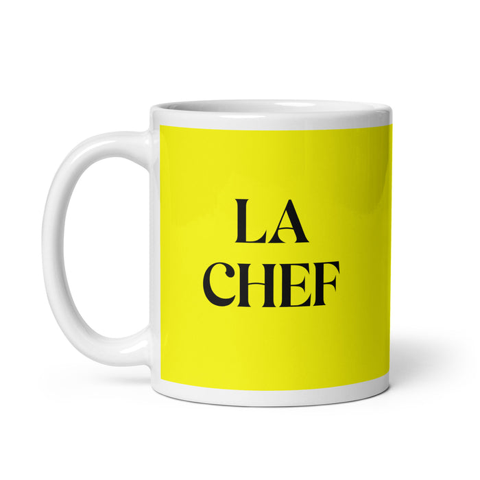 La Chef The Chef Funny Home Office Work Coffee Mug Mexican Spanish Pride Gift White Glossy Cup Yellow Card Mug