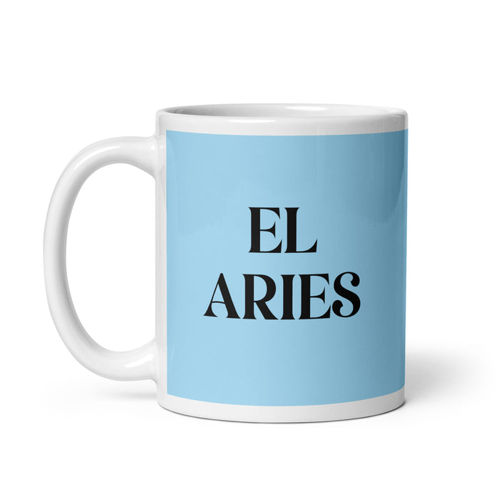 El Aries The Aries Funny Home Office Work Coffee Mug Mexican Spanish Pride Gift White Glossy Cup Sky Blue Card Mug