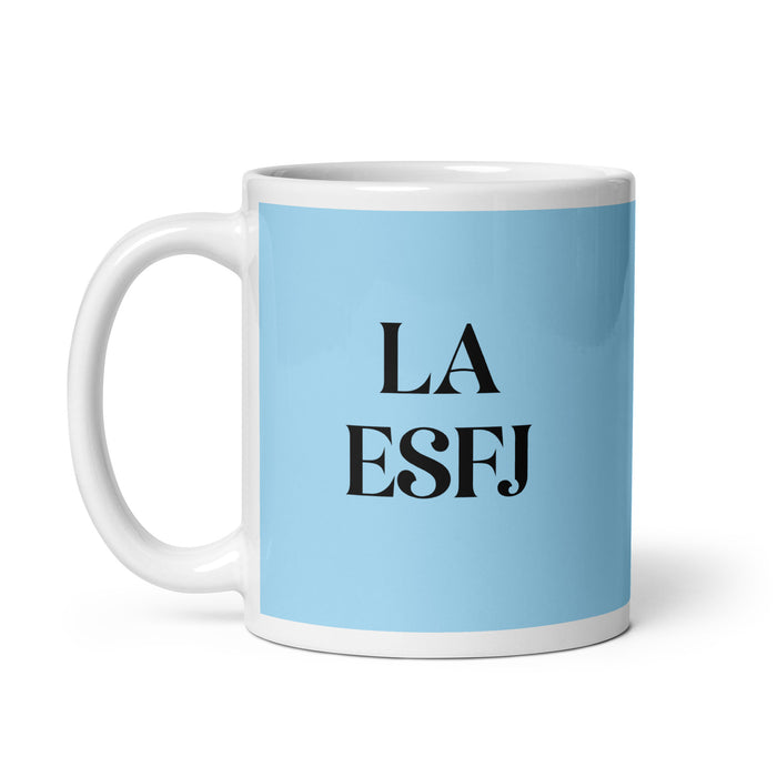 La ESFJ The Consul MBTI Personality Funny Home Office Work Coffee Mug Mexican Spanish Pride Gift White Glossy Cup Sky Blue Card Mug