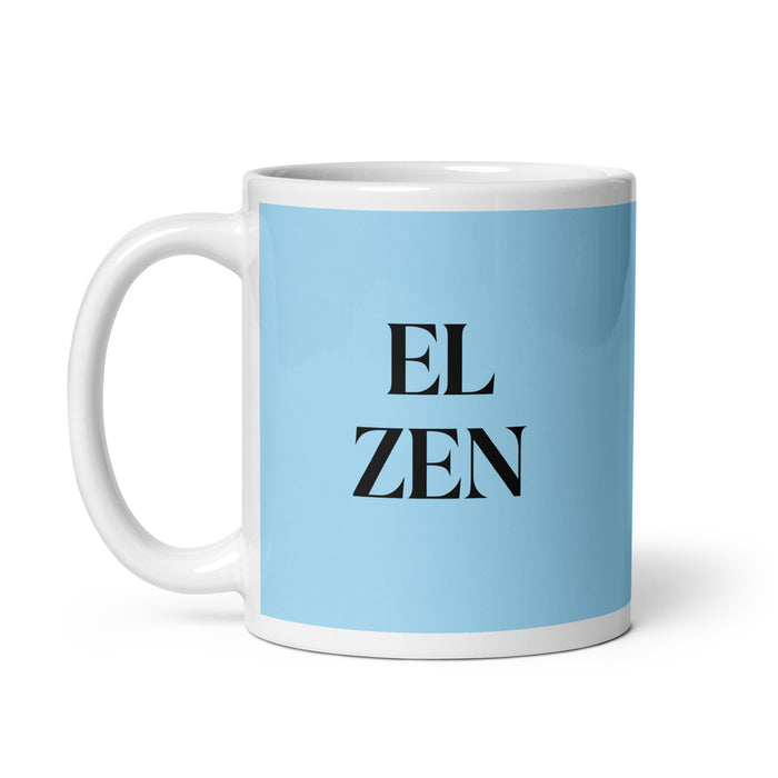 El Zen The Zen Practitioner Funny Home Office Work Coffee Mug Mexican Spanish Pride Gift White Glossy Cup Sky Blue Card Mug