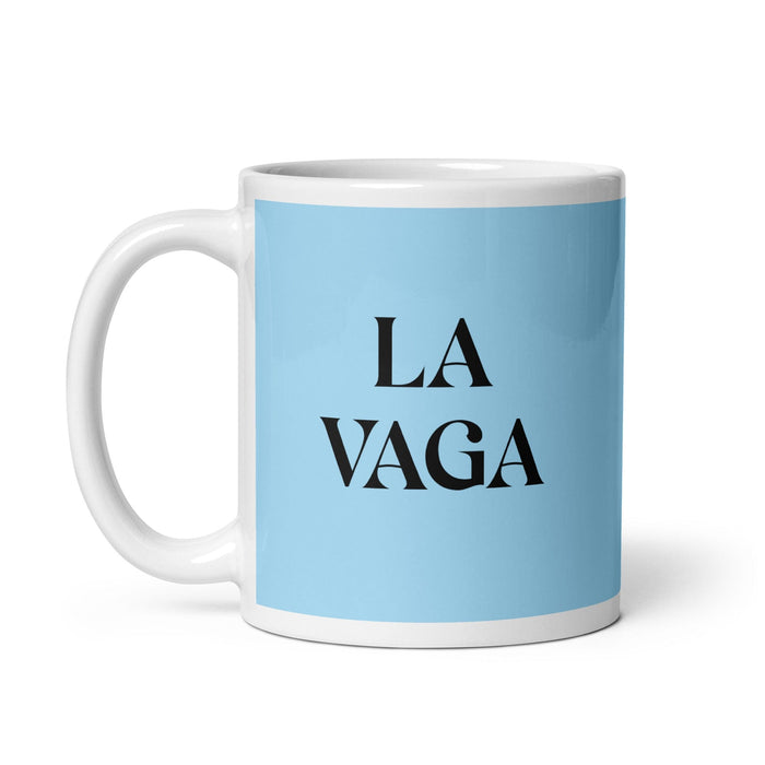 La Vaga The Lazy One Tasse à café amusante pour le travail à domicile ou au bureau Cadeau de fierté mexicaine espagnole Tasse blanche brillante Carte bleu ciel